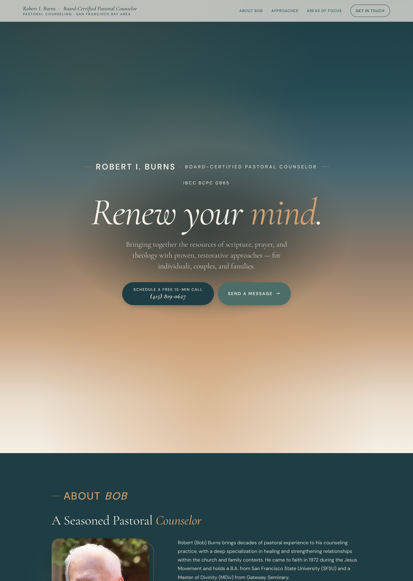 Robert I. Burns desktop site preview