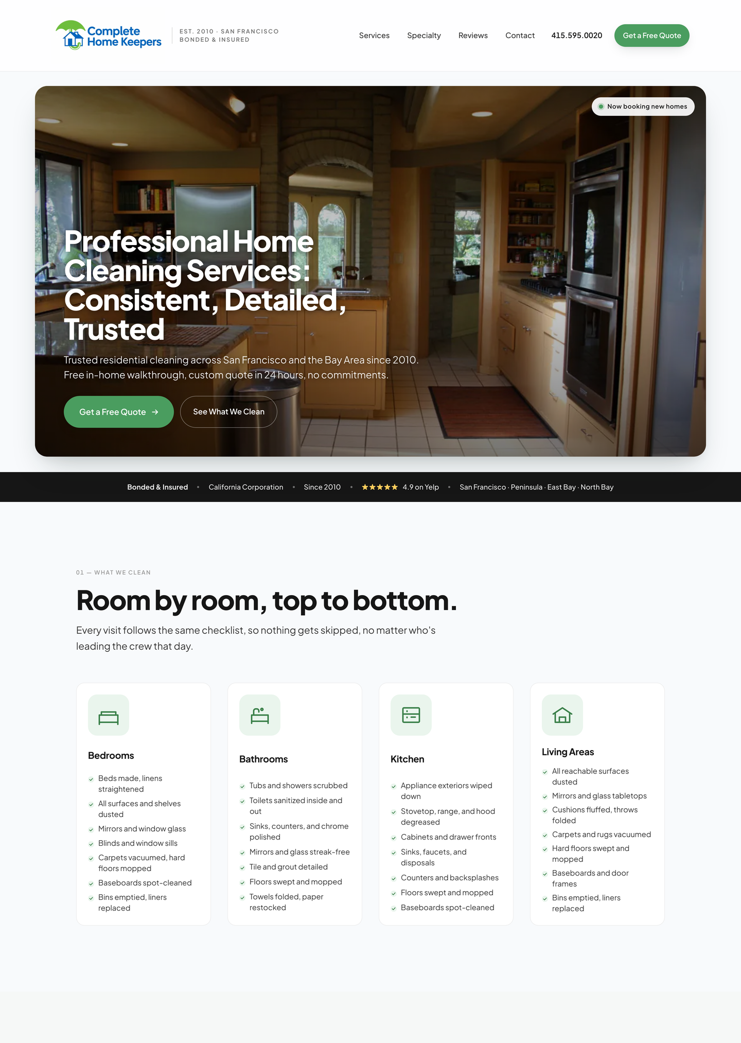 Complete Home Keepers desktop site preview