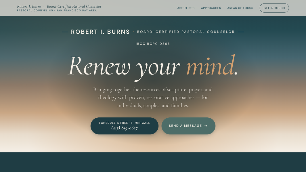Robert I. Burns, Pastoral Counselor screenshot 1 of 3