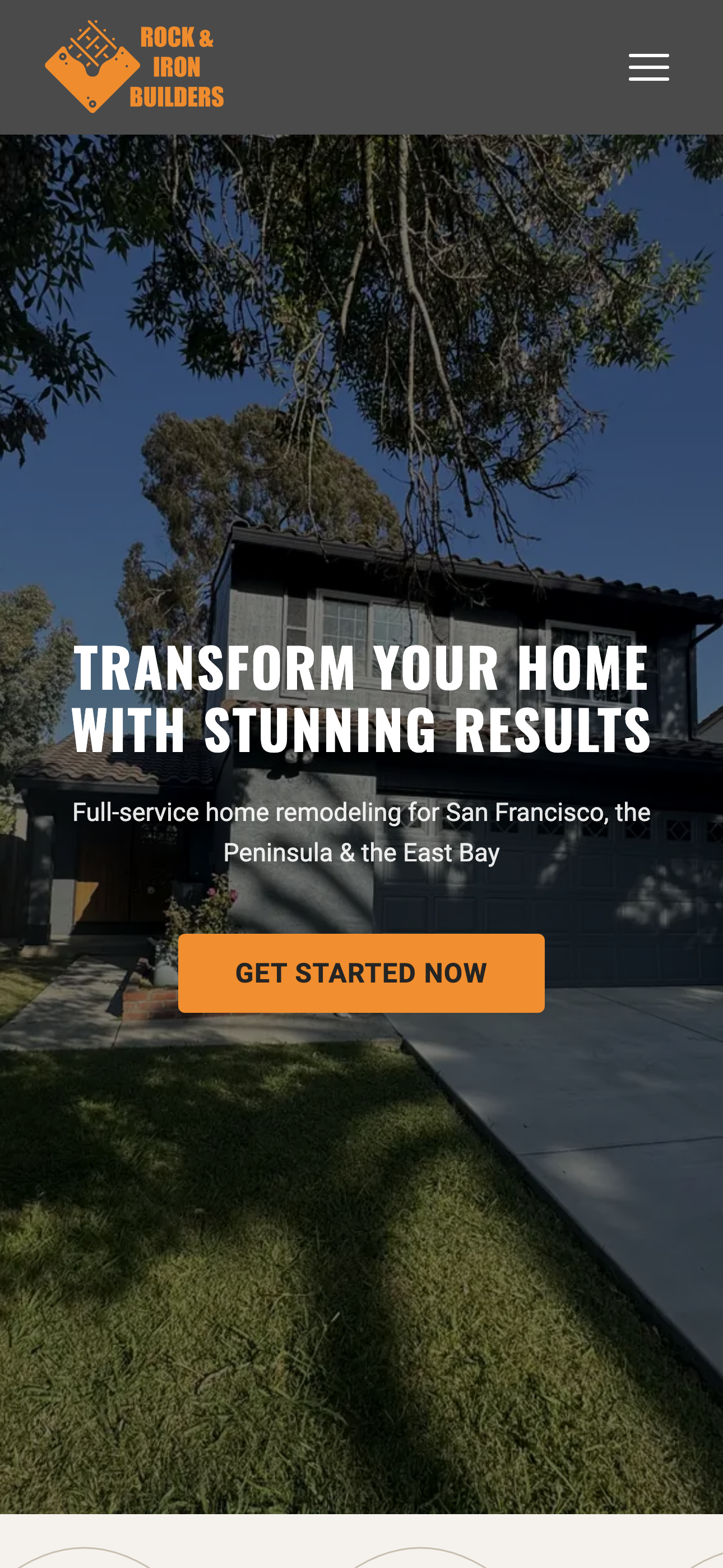 Rock and Iron Builders website on mobile, built by Idea Jar Web Design